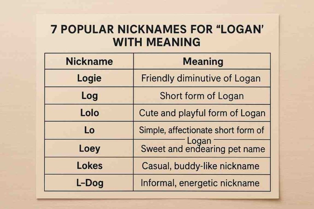NICKNAMES FOR LOGAN