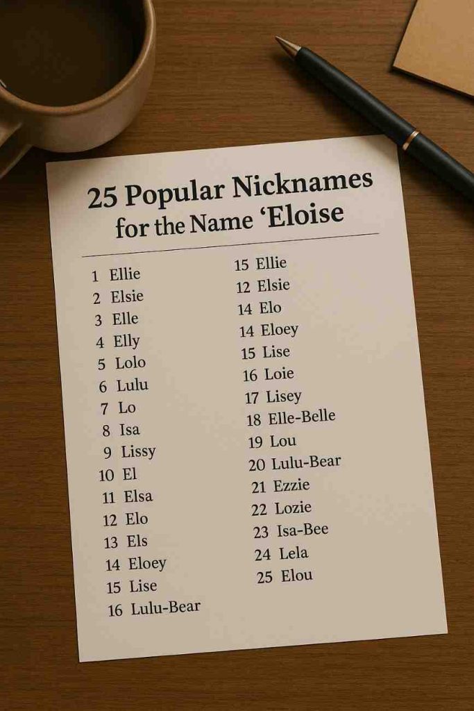 Popular Nicknames for the Name "Eloise"