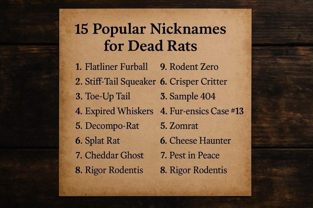 Popular Nicknames for Dead Rats