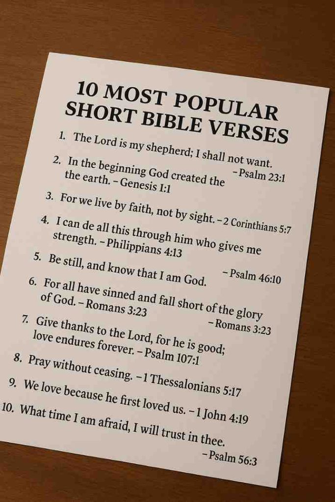 100 Most Popular Short Bible Verses