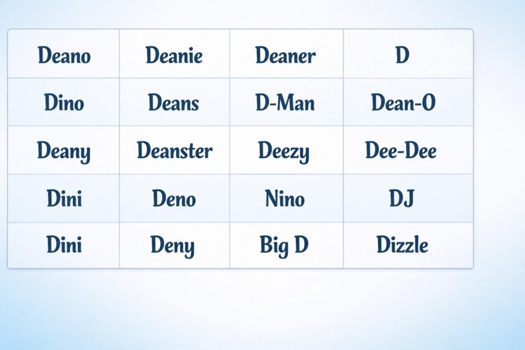 20 Popular Nicknames for the Name Dean