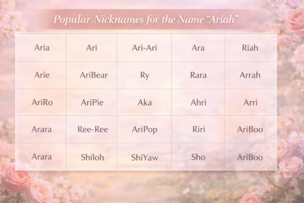 20 Popular Nicknames for the Name Ariah