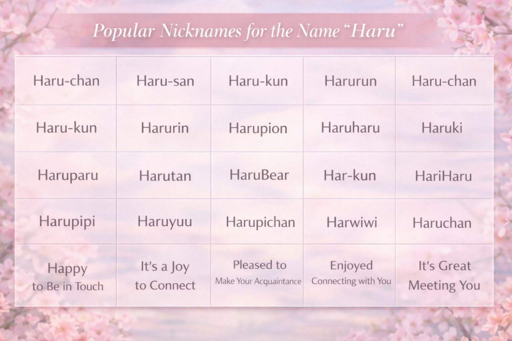 20 Popular Nicknames for the Name Haru