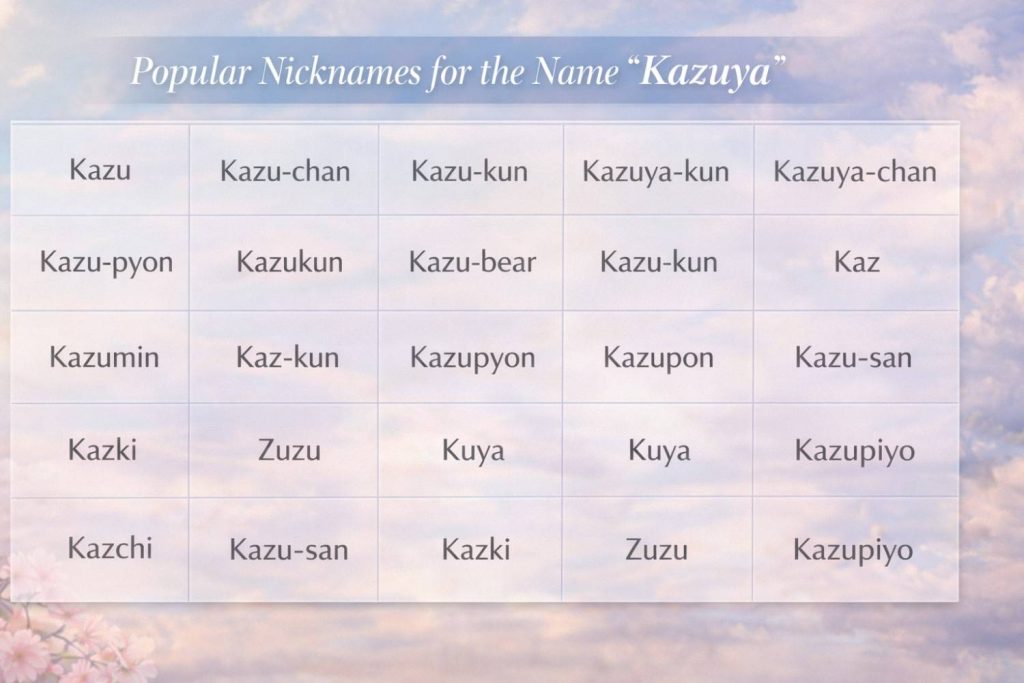 20 Popular Nicknames for the Name Kazuya